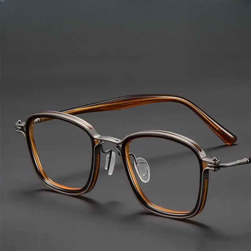 Men's Square Full Rim Titanium Prescription Glasses 586100 — view 1 | Rx Spectacle