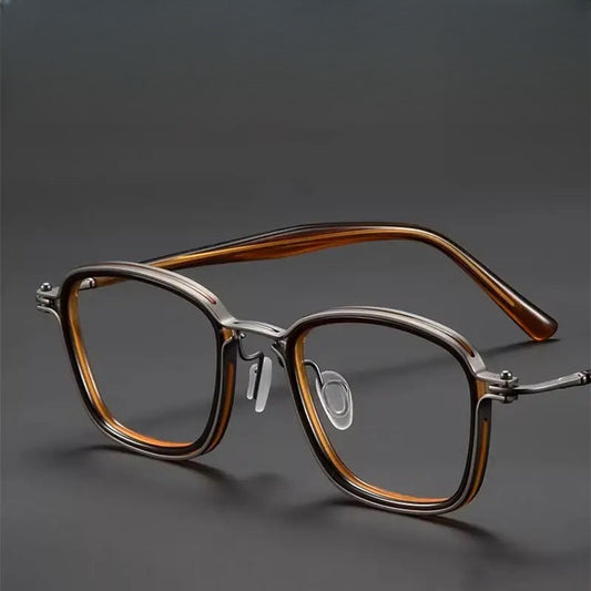 Men's Square Full Rim Titanium Prescription Glasses 586100 — view 1 | Rx Spectacle