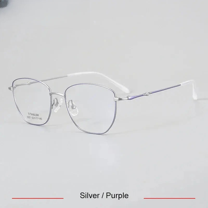Women's Cat Eye Full Rim Titanium Prescription Glasses 443007 — view 11 | Rx Spectacle