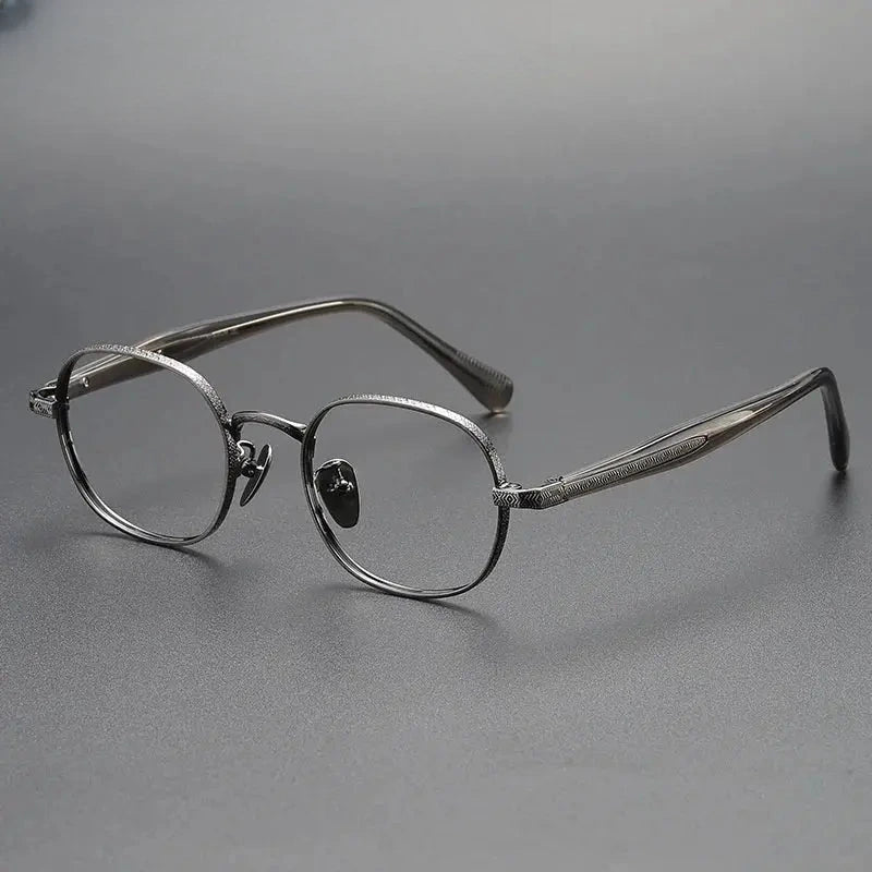 Women's Square Full Rim Titanium Prescription Glasses 641465 — view 3 | Rx Spectacle