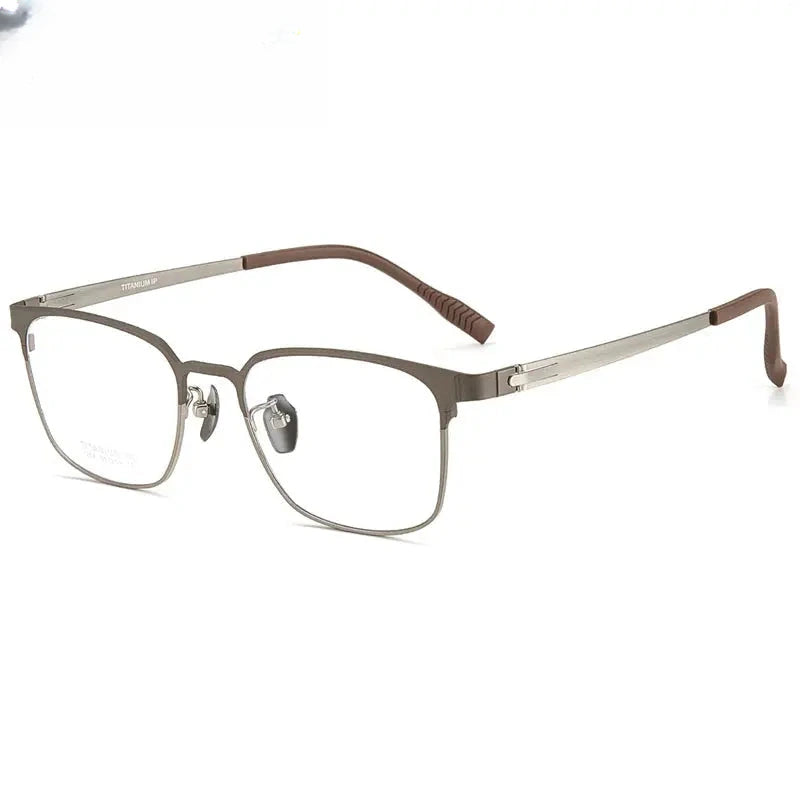 Unisex Square Full Rim Titanium Prescription Glasses 411282 — view 3 | Rx Spectacle