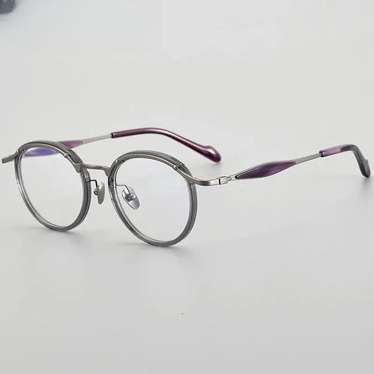 Unisex Oval Full Rim Titanium Prescription Glasses 46062 — view 1 | Rx Spectacle
