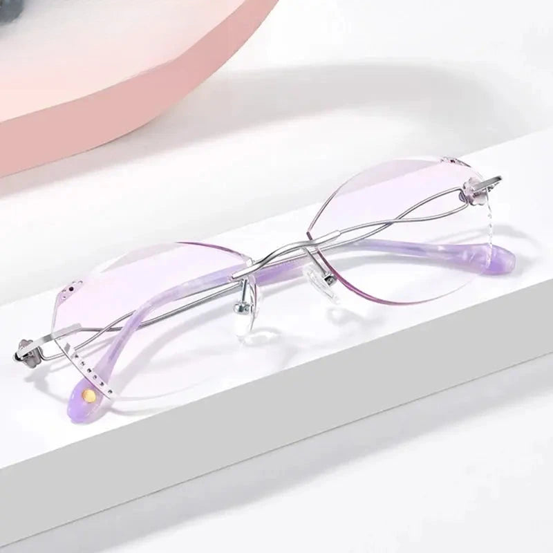 Women's Square Rimless Titanium Prescription Glasses 699138 — view 1 | Rx Spectacle