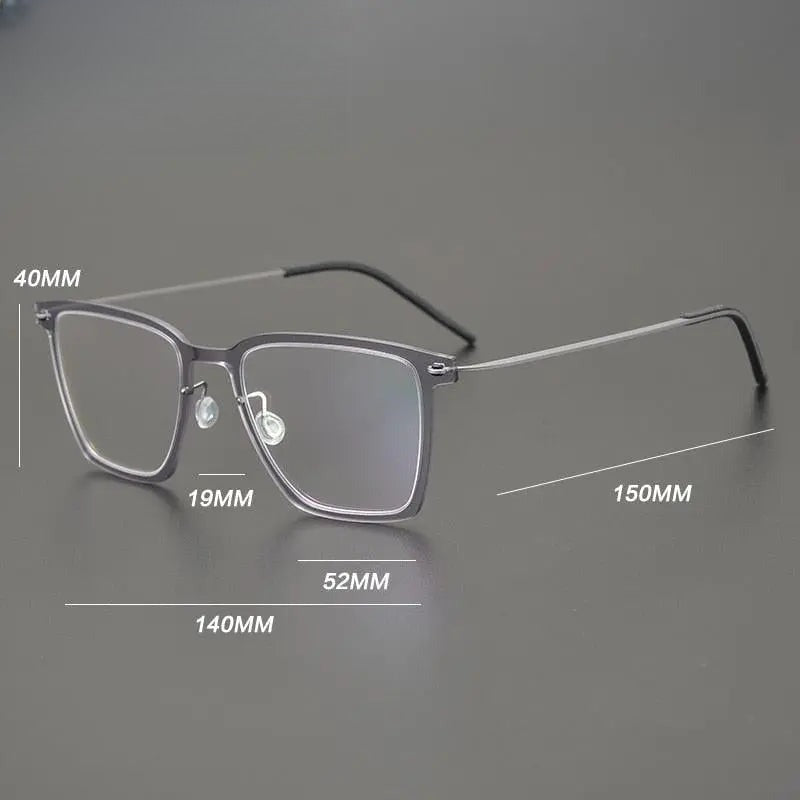 Unisex Square Full Rim Titanium Prescription Glasses Gxyj950 — view 9 | Rx Spectacle