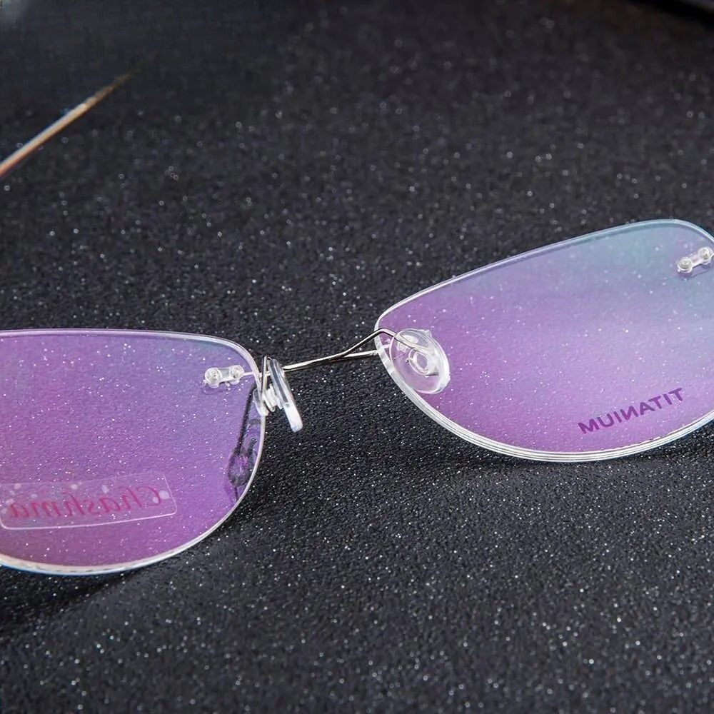 Men's Square Rimless Titanium Prescription Glasses 6009 — view 8 | Rx Spectacle
