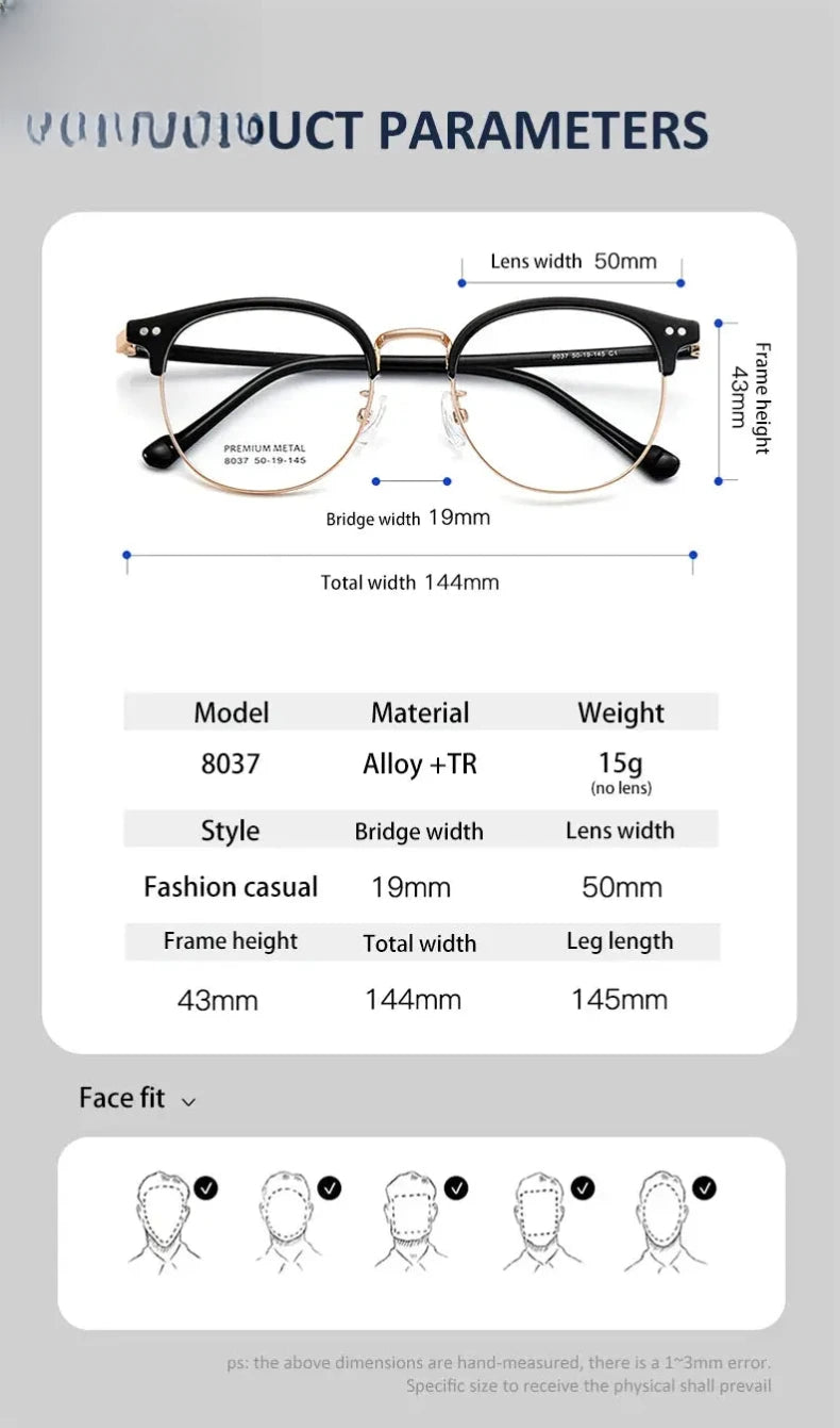 Men's Oval Full Rim Acetate Reading Glasses 8037 — view 7 | Rx Spectacle