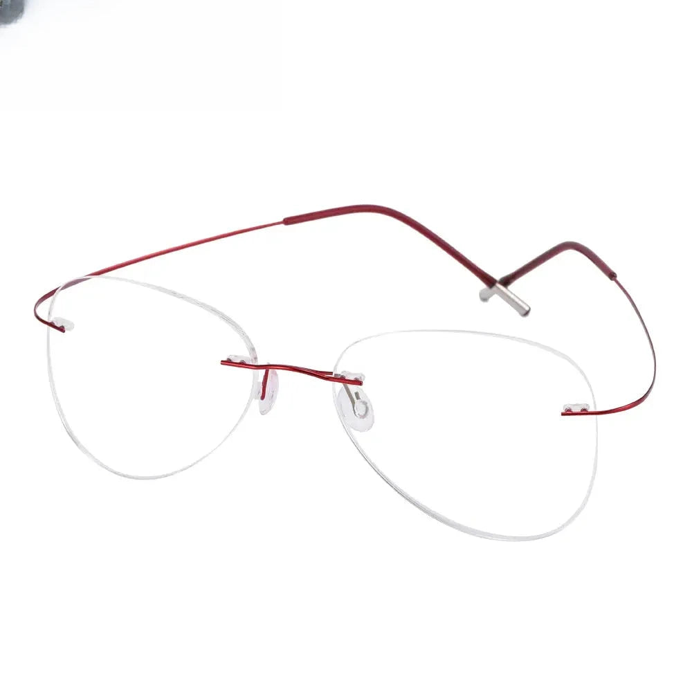 Unisex Oval Rimless Titanium Prescription Glasses 200024 — view 5 | Rx Spectacle