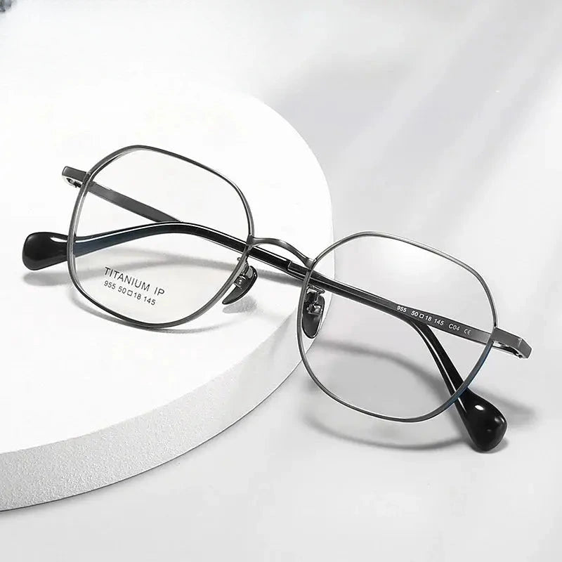Women's Polygon Full Rim Titanium Prescription Glasses 396955 — view 1 | Rx Spectacle