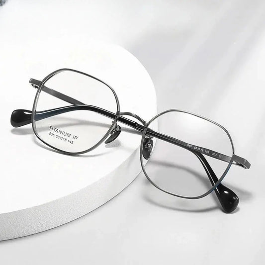 Women's Polygon Full Rim Titanium Prescription Glasses 396955 — view 1 | Rx Spectacle