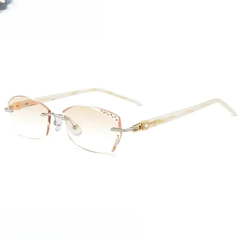 Women's Oval Rimless Titanium Prescription Glasses 669158 — view 3 | Rx Spectacle