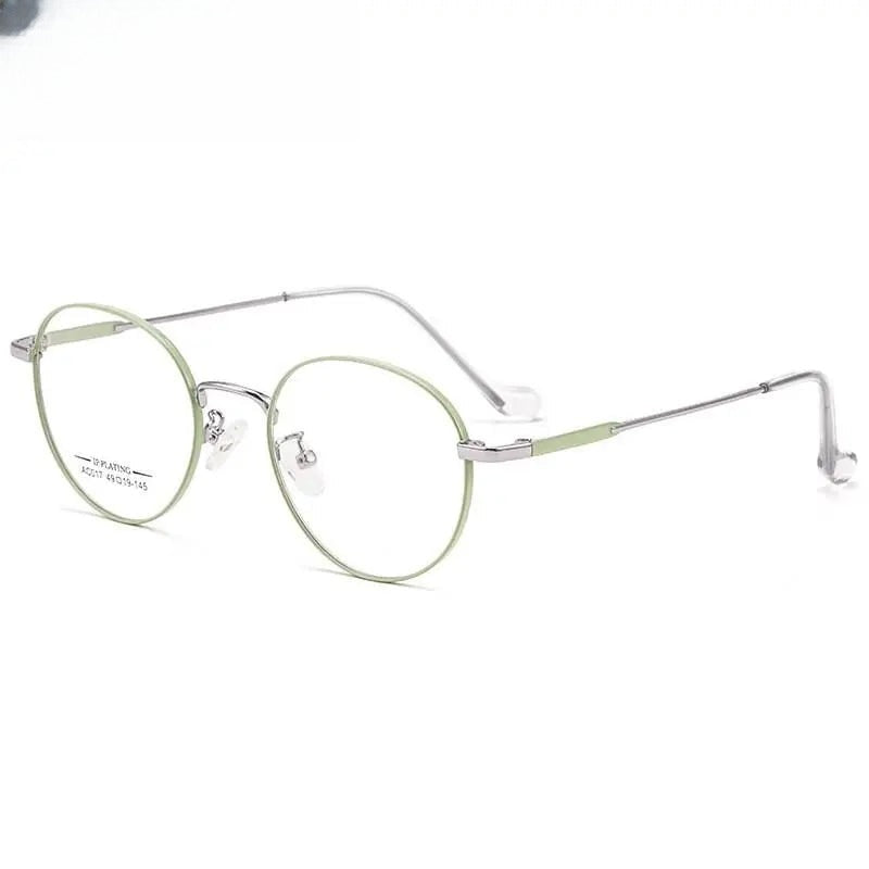 Unisex Oval Full Rim Stainless Steel Prescription Glasses A017 — view 11 | Rx Spectacle