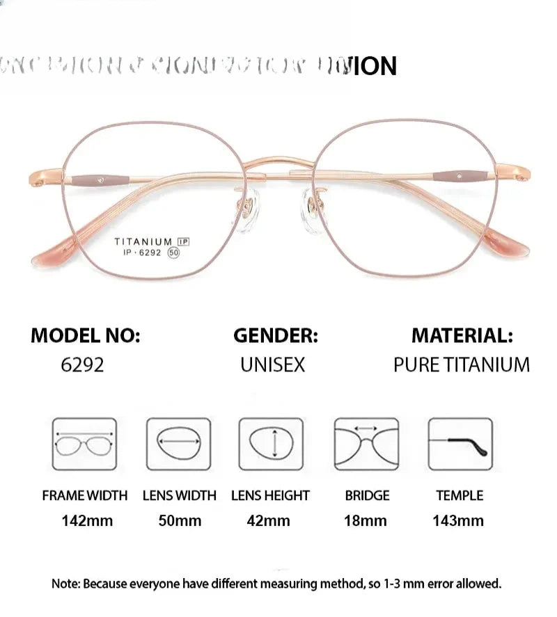 Unisex Polygon Full Rim Titanium Prescription Glasses 616292 — view 2 | Rx Spectacle