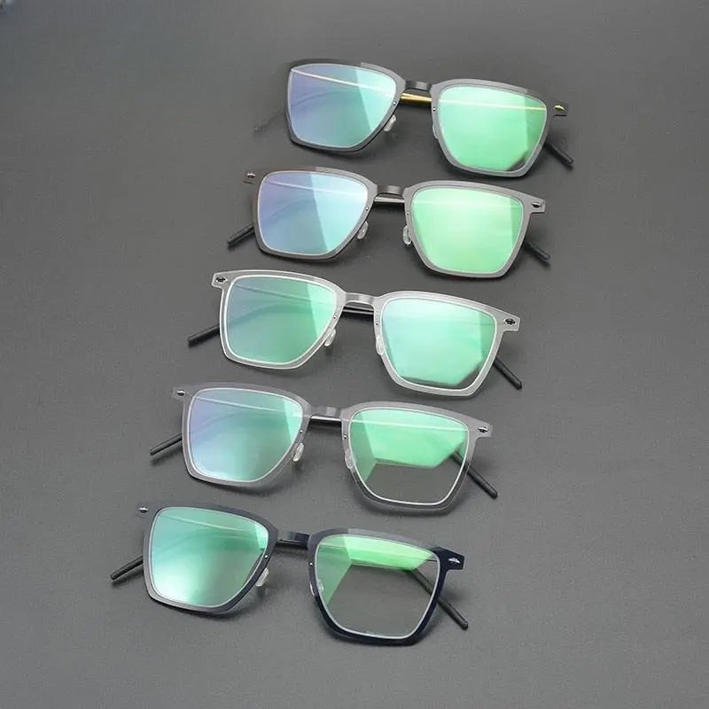 Unisex Square Full Rim Titanium Prescription Glasses Gxyj950 — view 10 | Rx Spectacle