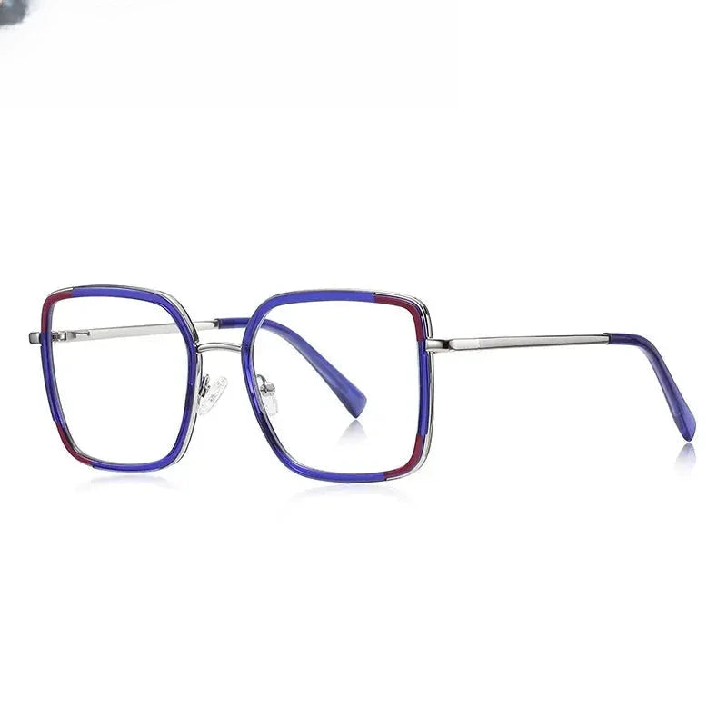 Women's Square Full Rim Titanium Prescription Glasses 31354 — view 3 | Rx Spectacle