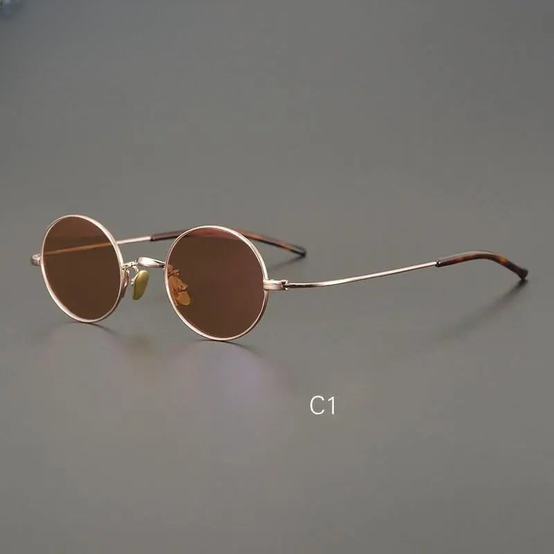 Men's Round Full Rim Titanium Prescription Glasses — view 4 | Rx Spectacle