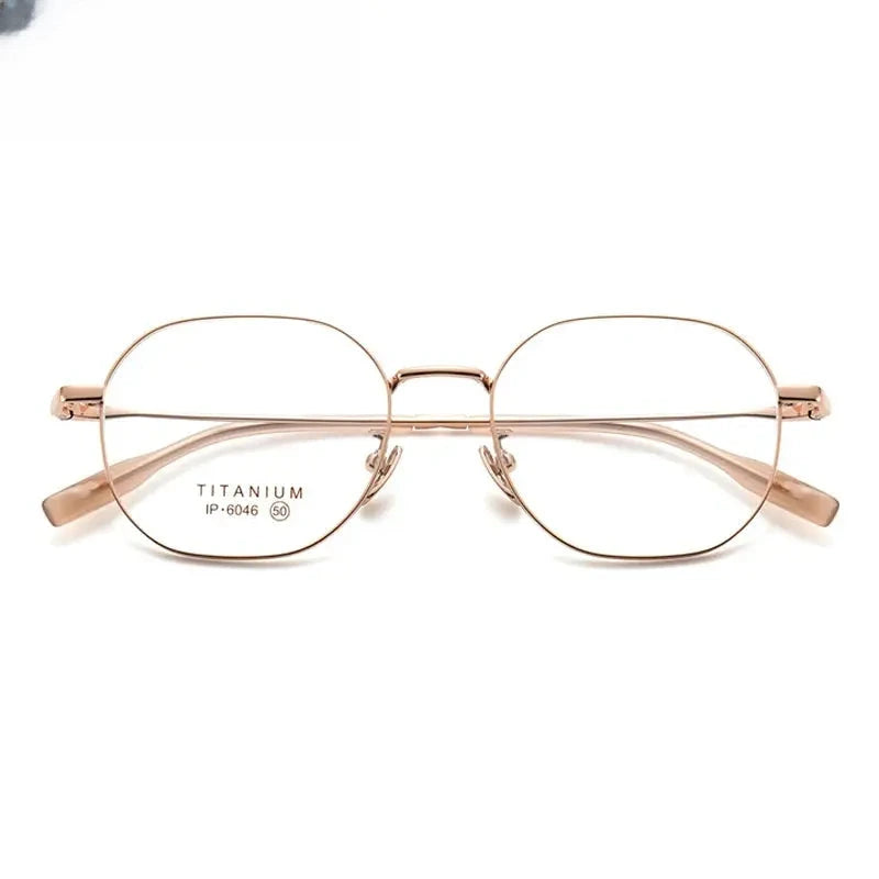 Women's Oval Full Rim Titanium Flat Top Prescription Glasses 406046 — view 6 | Rx Spectacle
