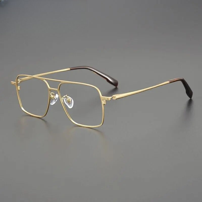 Unisex Square Full Rim Titanium Double Bridge Prescription Glasses Gxyj1115 — view 8 | Rx Spectacle