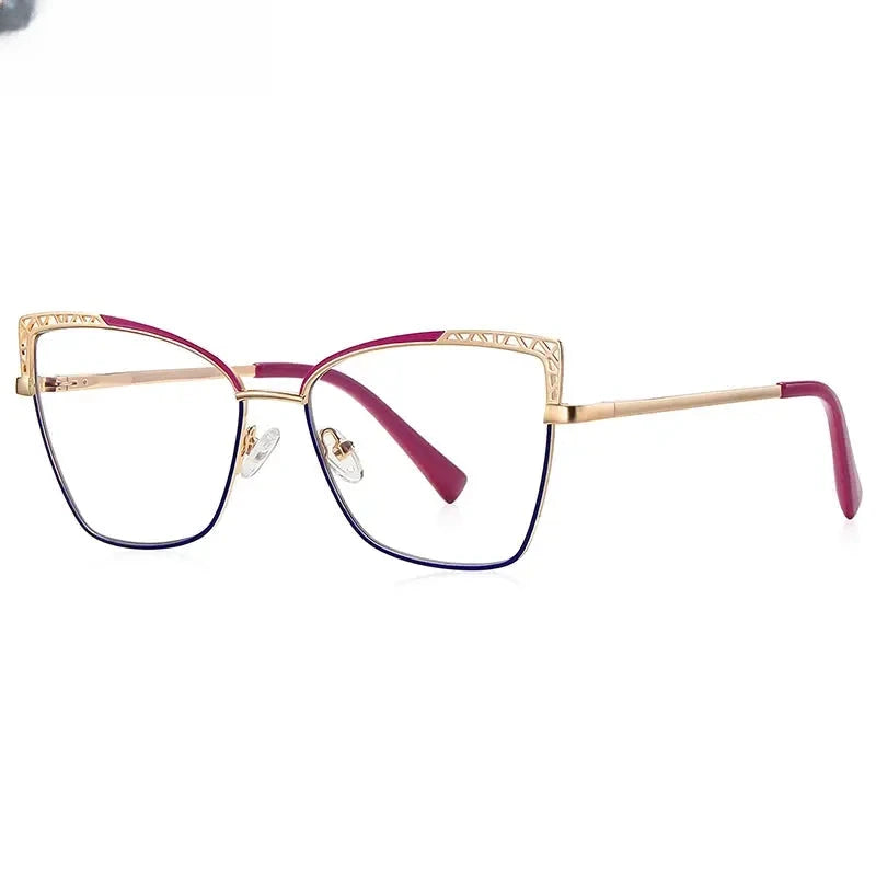 Women's Square Full Rim Alloy Reading Glasses 3106 — view 10 | Rx Spectacle