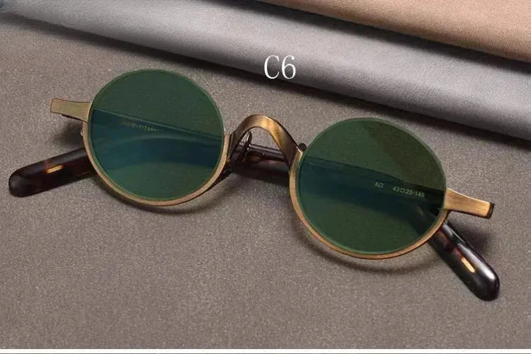 Unisex Oval Semi-Rimless Titanium Prescription Glasses Y4338 — view 14 | Rx Spectacle