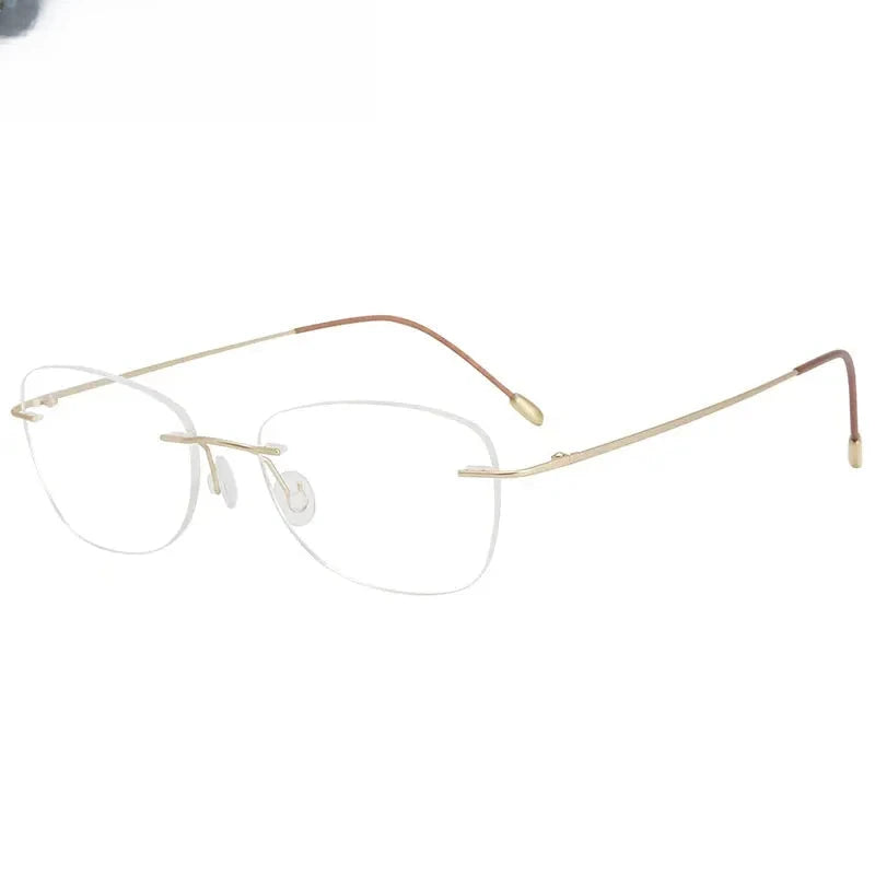 Women's Polygon Rimless Titanium Prescription Glasses 36013 — view 1 | Rx Spectacle