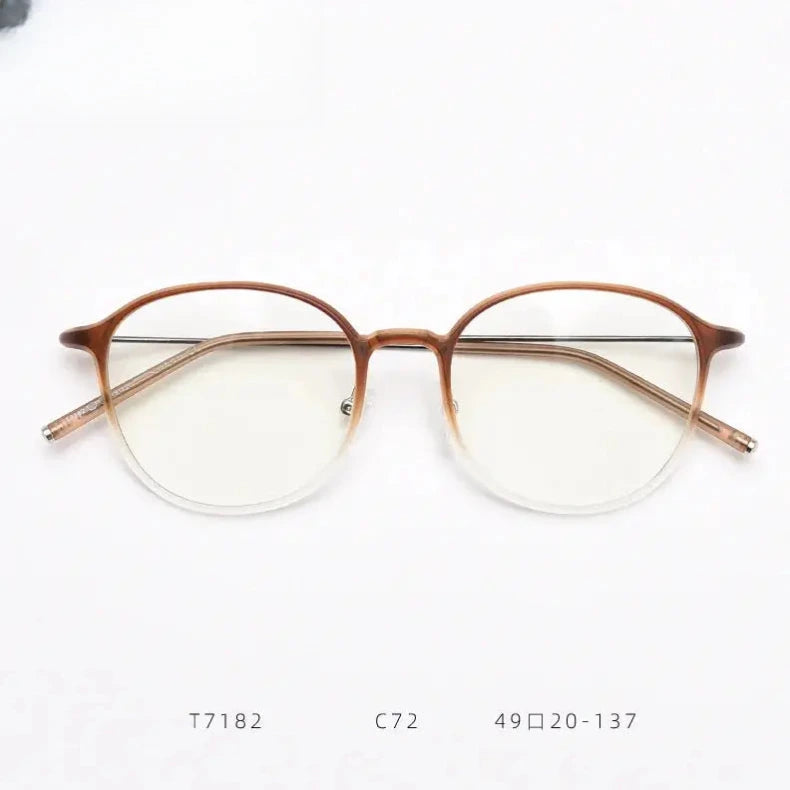 Women's Round Full Rim Titanium Prescription Glasses 718276 — view 8 | Rx Spectacle