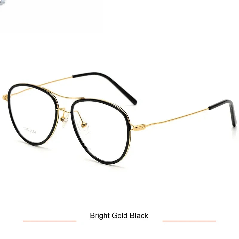 Women's Oval Full Rim Titanium Double Bridge Prescription Glasses 316043 — view 3 | Rx Spectacle