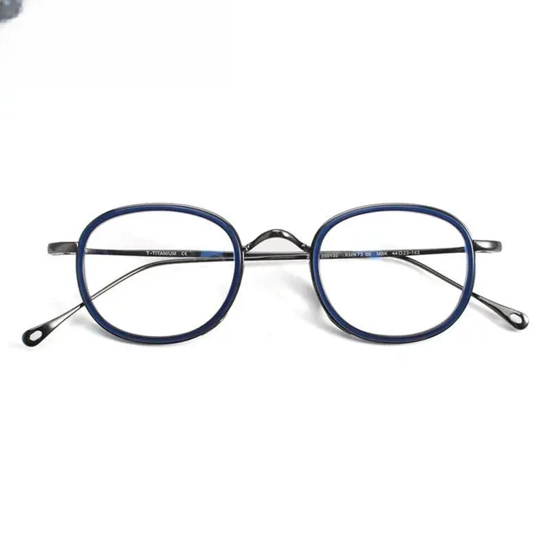 Unisex Oval Full Rim Titanium Prescription Glasses 887309 — view 1 | Rx Spectacle