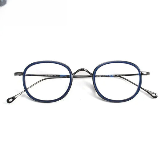 Unisex Oval Full Rim Titanium Prescription Glasses 887309 — view 1 | Rx Spectacle