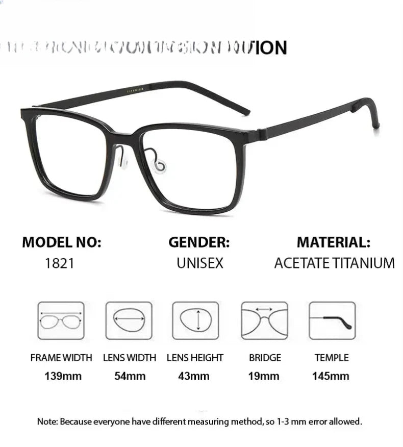 Women's Square Full Rim Titanium Prescription Glasses 18217 — view 2 | Rx Spectacle