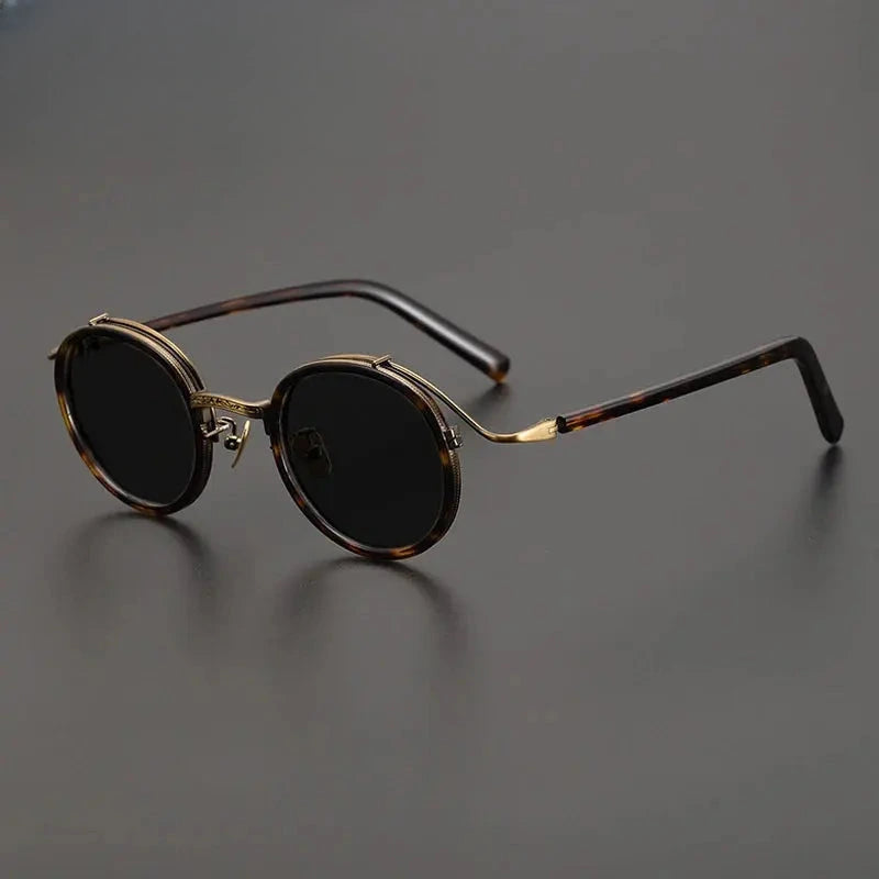 Unisex Round Full Rim Titanium Prescription Glasses Mo12 — view 1 | Rx Spectacle