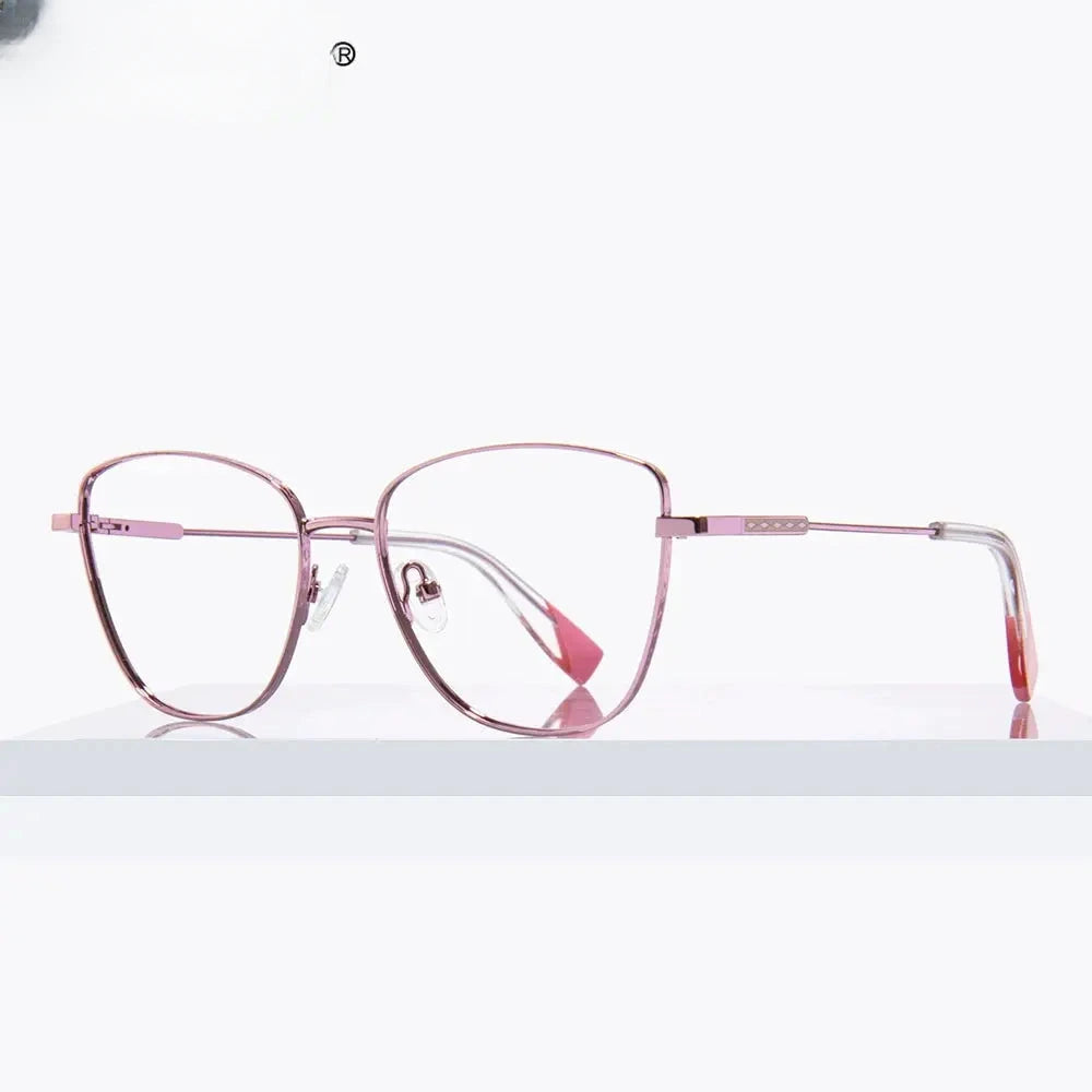 Women's Cat Eye Full Rim Alloy Reading Glasses 3032 — view 4 | Rx Spectacle