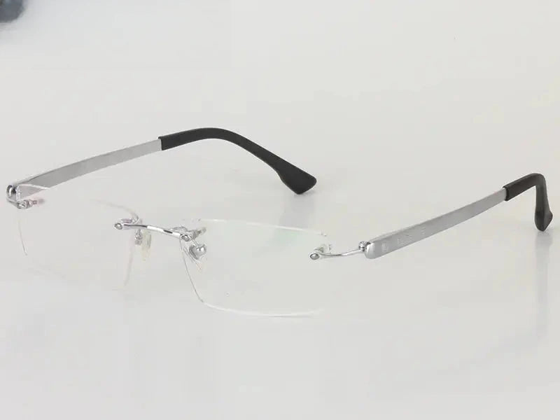 Women's Square Rimless Titanium Prescription Glasses 17018 — view 3 | Rx Spectacle
