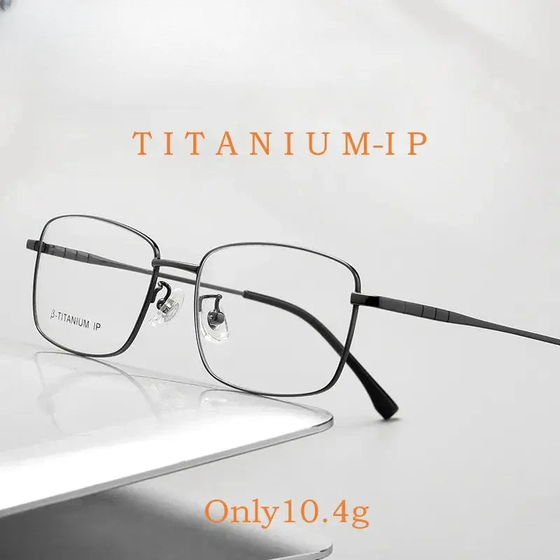 Men's Square Full Rim Titanium Prescription Glasses Mc82208 — view 2 | Rx Spectacle