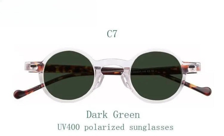 Unisex Round Full Rim Acetate Prescription Glasses Y077 — view 7 | Rx Spectacle