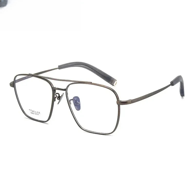 Men's Square Full Rim Titanium Prescription Glasses 500004 — view 7 | Rx Spectacle