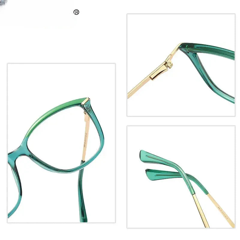 Women's Cat Eye Full Rim Alloy Reading Glasses 2036 — view 5 | Rx Spectacle