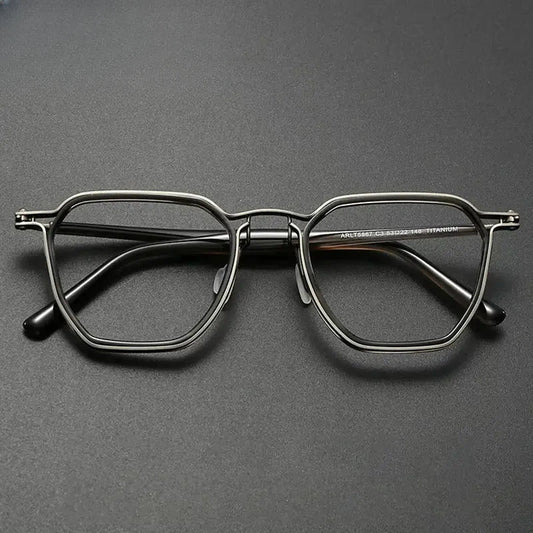 Men's Polygon Full Rim Titanium Oversized Prescription Glasses 725867 — view 1 | Rx Spectacle
