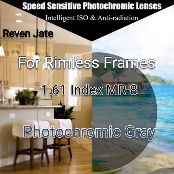 1.61 Index Mr-8 Single Vision Photochromic Gray Lenses — view 1 | Rx Spectacle