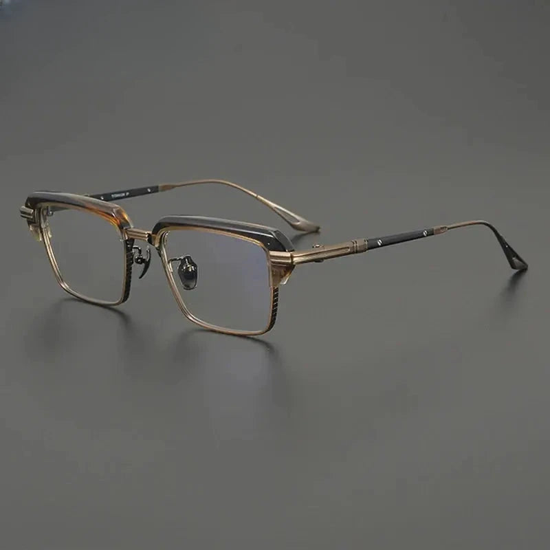 Unisex Square Full Rim Titanium Oversized Prescription Glasses 687008 — view 4 | Rx Spectacle