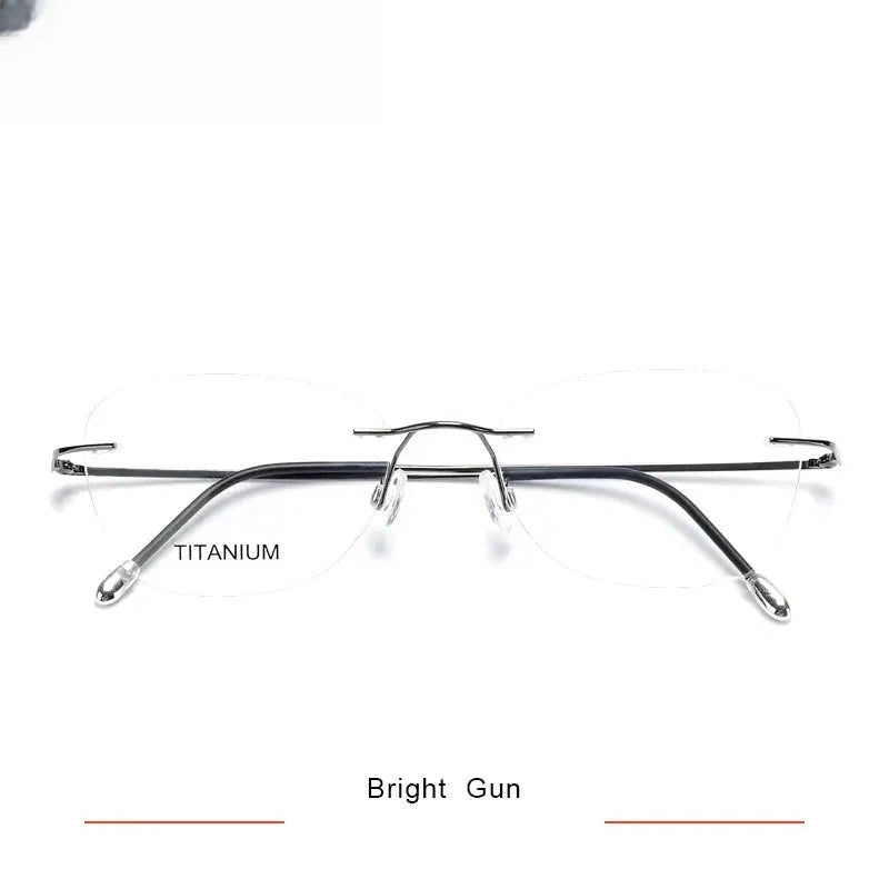 Unisex Oval Rimless Titanium Prescription Glasses 316013 — view 8 | Rx Spectacle