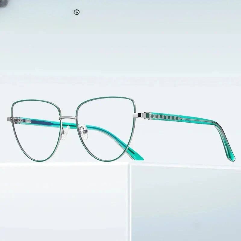 Unisex Cat Eye Full Rim Alloy Reading Glasses 3065 — view 2 | Rx Spectacle