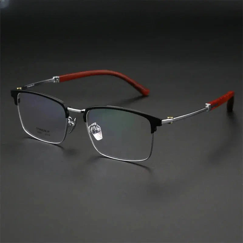 Women's Square Full Rim Titanium Prescription Glasses 612336 — view 5 | Rx Spectacle