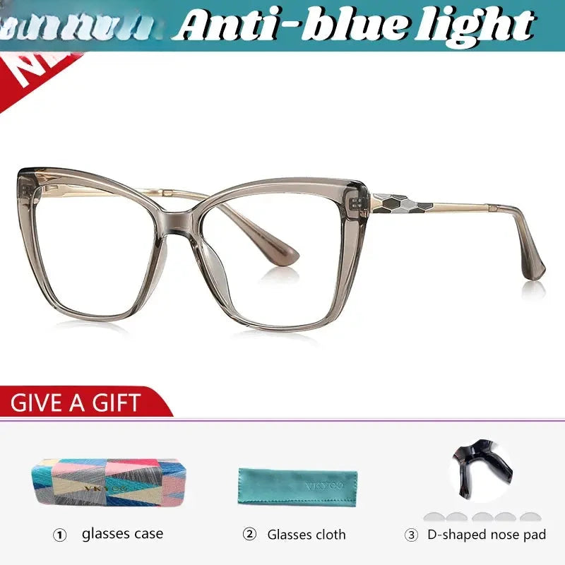 Women's Square Full Rim Titanium Reading Glasses 97229 — view 6 | Rx Spectacle