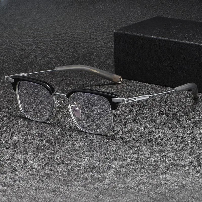 Unisex Square Full Rim Titanium Prescription Glasses Gxyj1070 — view 1 | Rx Spectacle