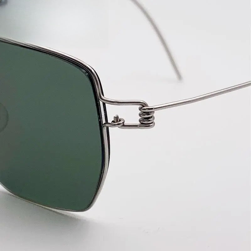 Men's Square Full Rim Stainless Steel Prescription Glasses Y049 — view 6 | Rx Spectacle
