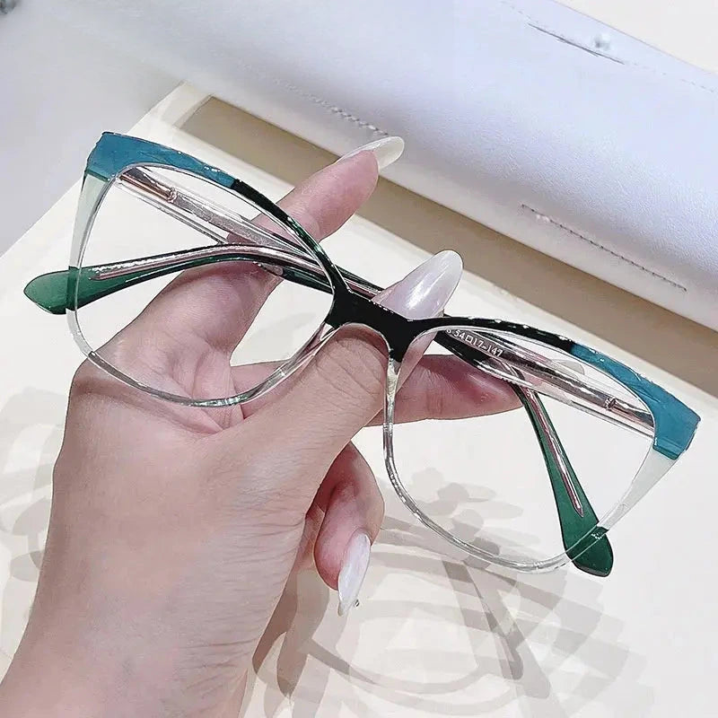 Women's Cat Eye Full Rim Titanium Prescription Glasses 76003 — view 5 | Rx Spectacle