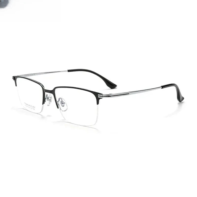 Unisex Square Semi-Rimless Titanium Reading Glasses V15119 — view 6 | Rx Spectacle