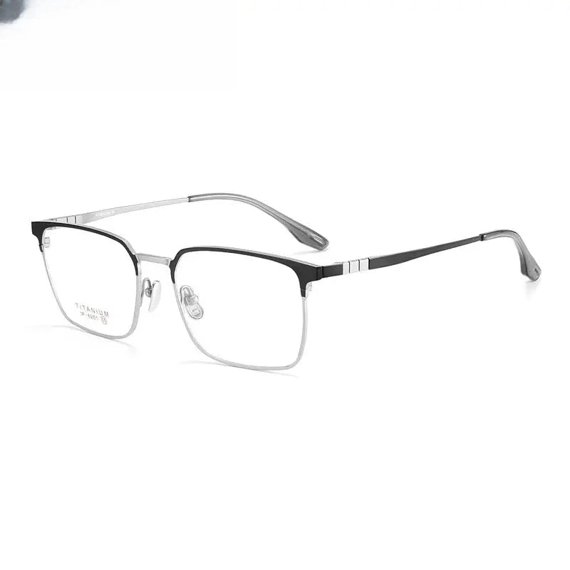 Men's Square Full Rim Titanium Prescription Glasses 406261 — view 4 | Rx Spectacle