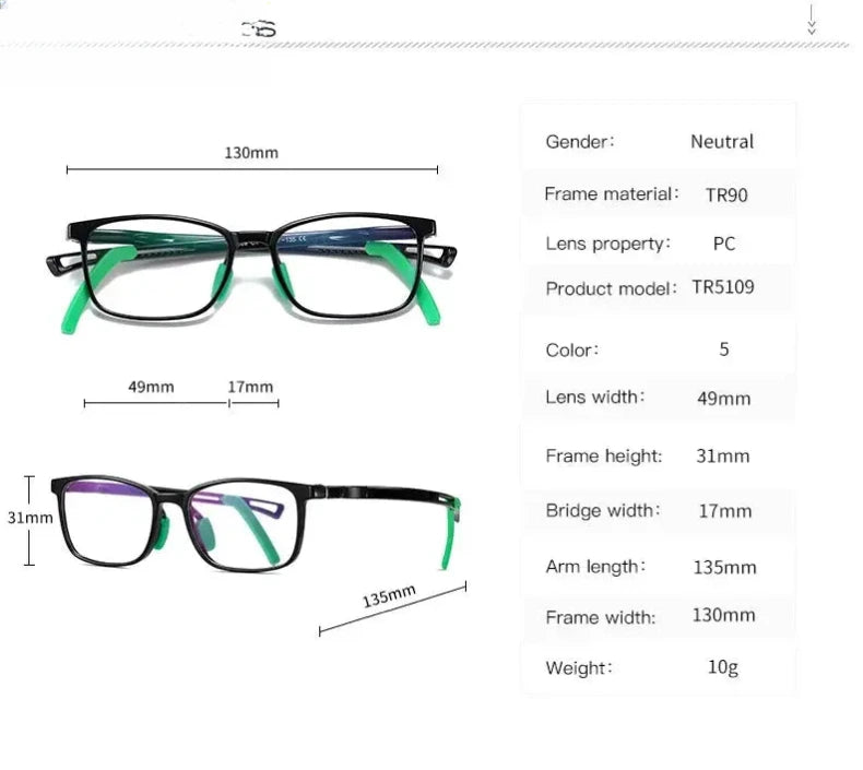 Unisex Square Full Rim Titanium Prescription Glasses 5109 — view 11 | Rx Spectacle