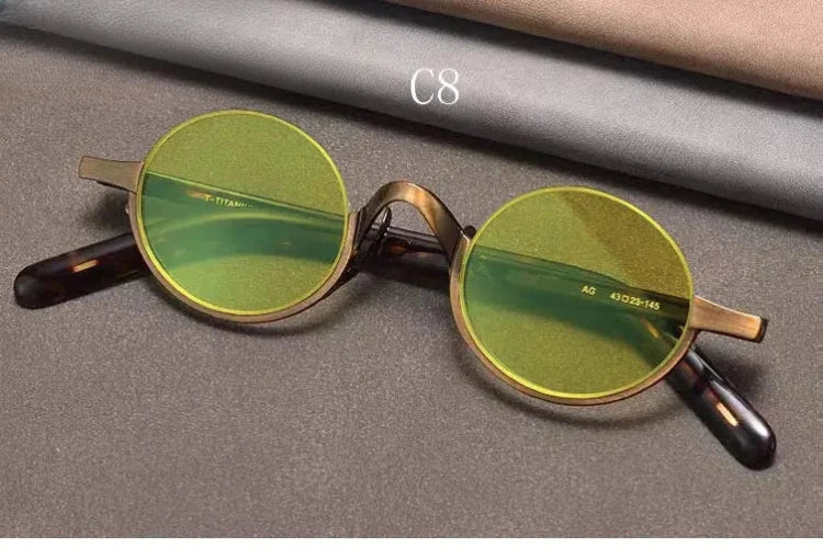 Unisex Oval Semi-Rimless Titanium Prescription Glasses Y4338 — view 12 | Rx Spectacle